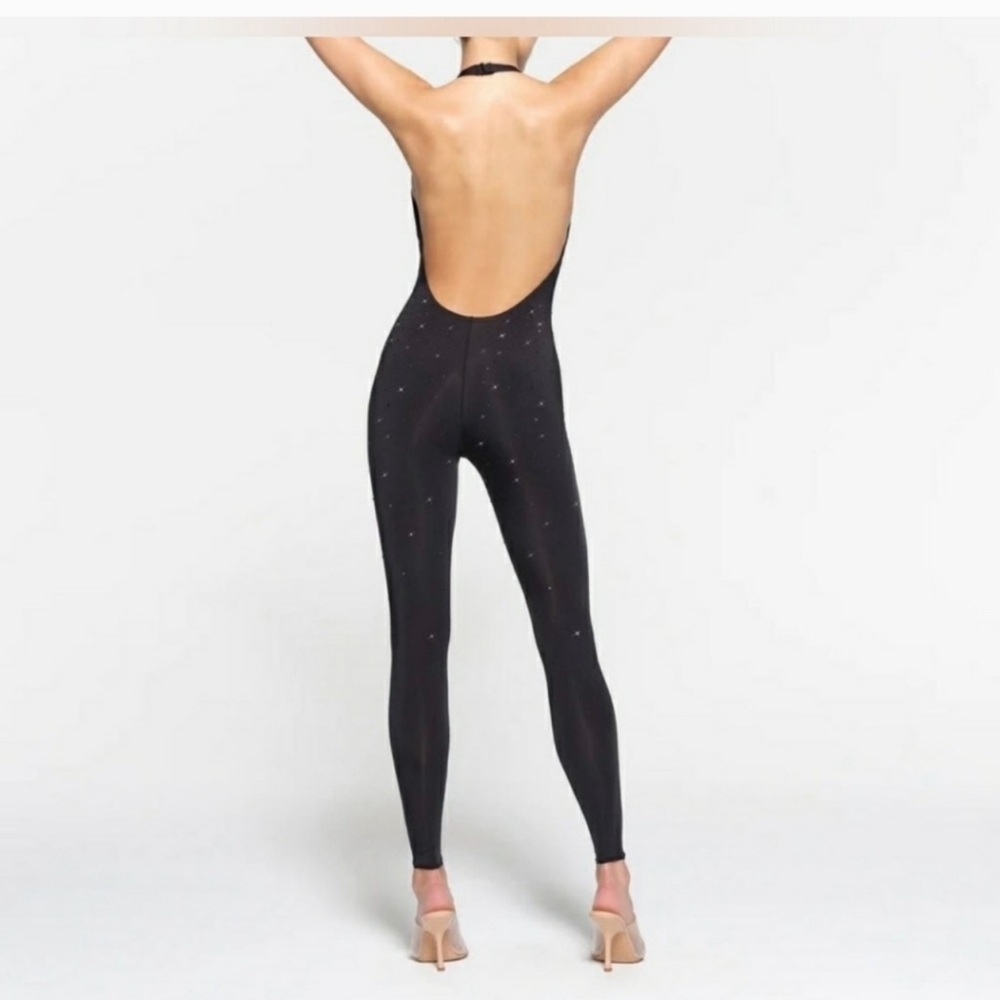 (SOLD) SKIMS X Swavorski Jelly Sheer Intimates Halter Catsuit - Picture 3 of 9